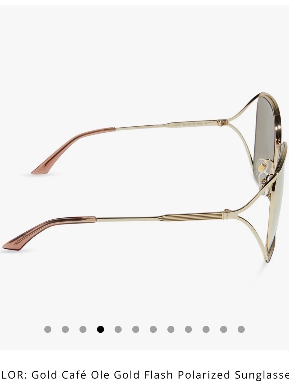 Brand new never worn Large Diff Eyewear Gold Frame Sunglasses with Café Lenses - Picture 3 of 4